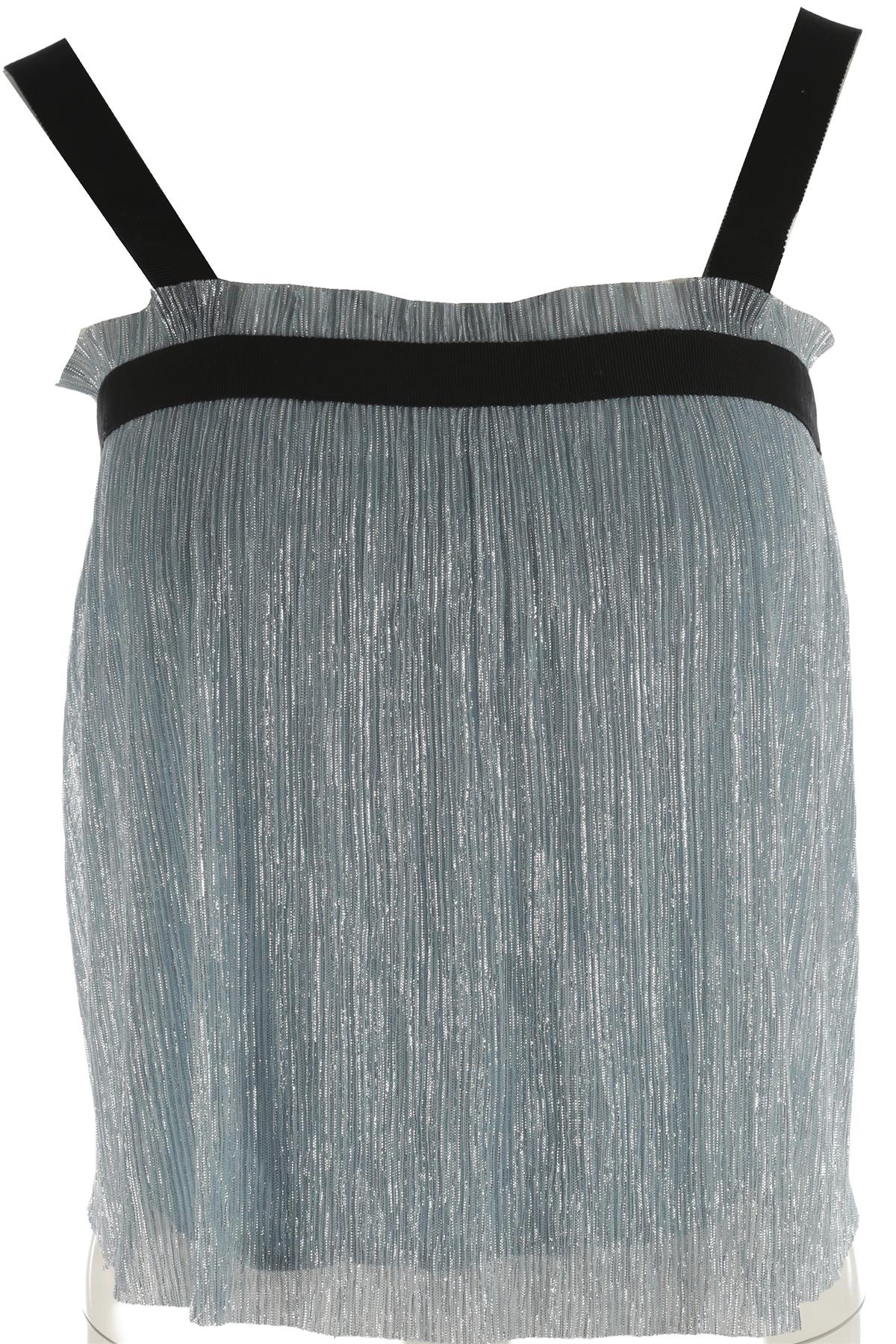 MAJE BLUE PLISSE TOP UK 8