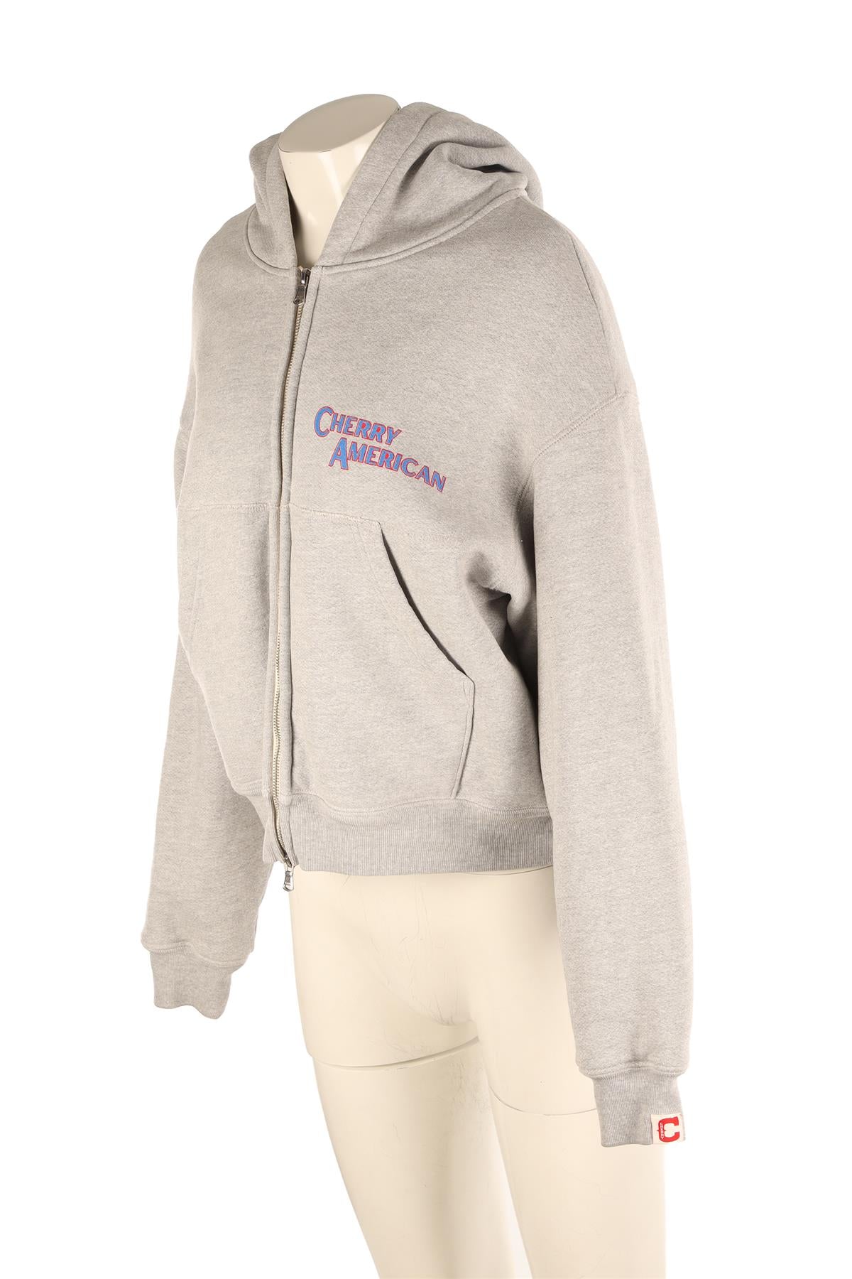 CHERRY LOS ANGELES GREY COTTON HOODIE XSMALL