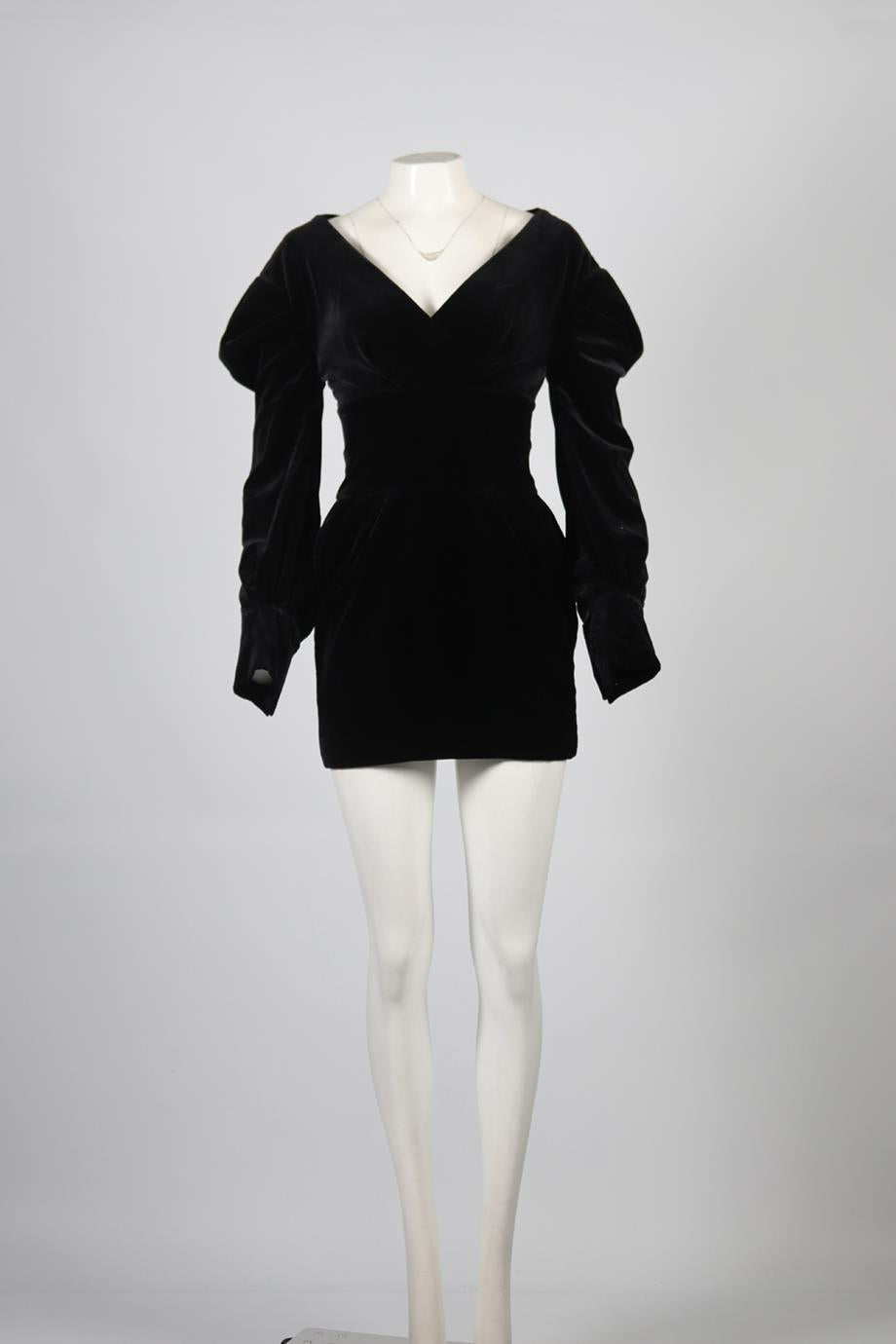 ALEXANDRE VAUTHIER CRYSTAL AND VELVET MINI DRESS FR 36 UK 8