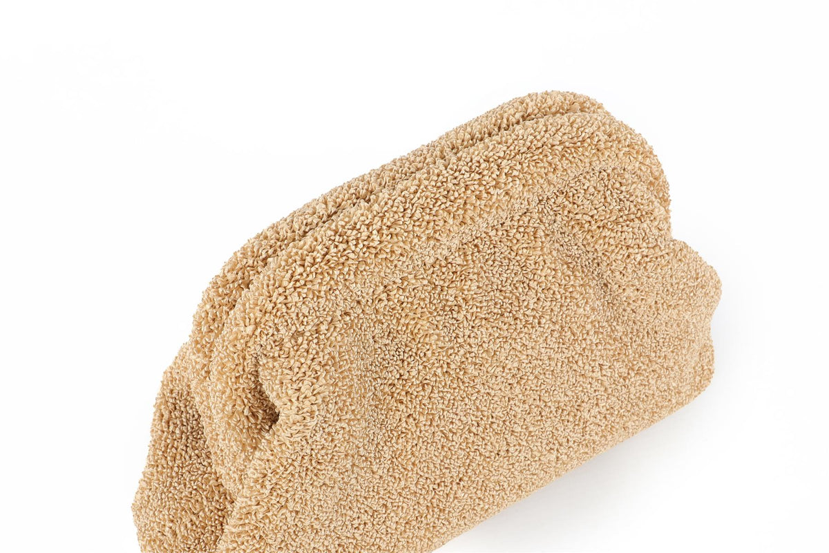 THE ROW BEIGE MIRA RAFFIA CLUTCH