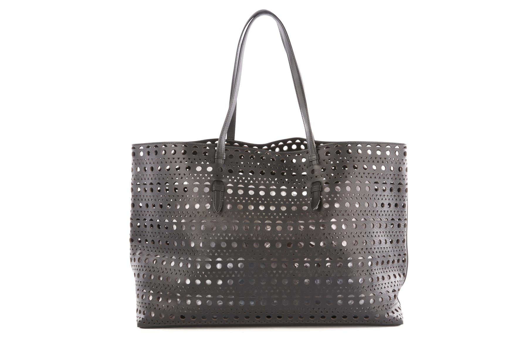 ALAÏA BLACK LE MINA 44 VIENNE LEATHER SHOULDER BAG