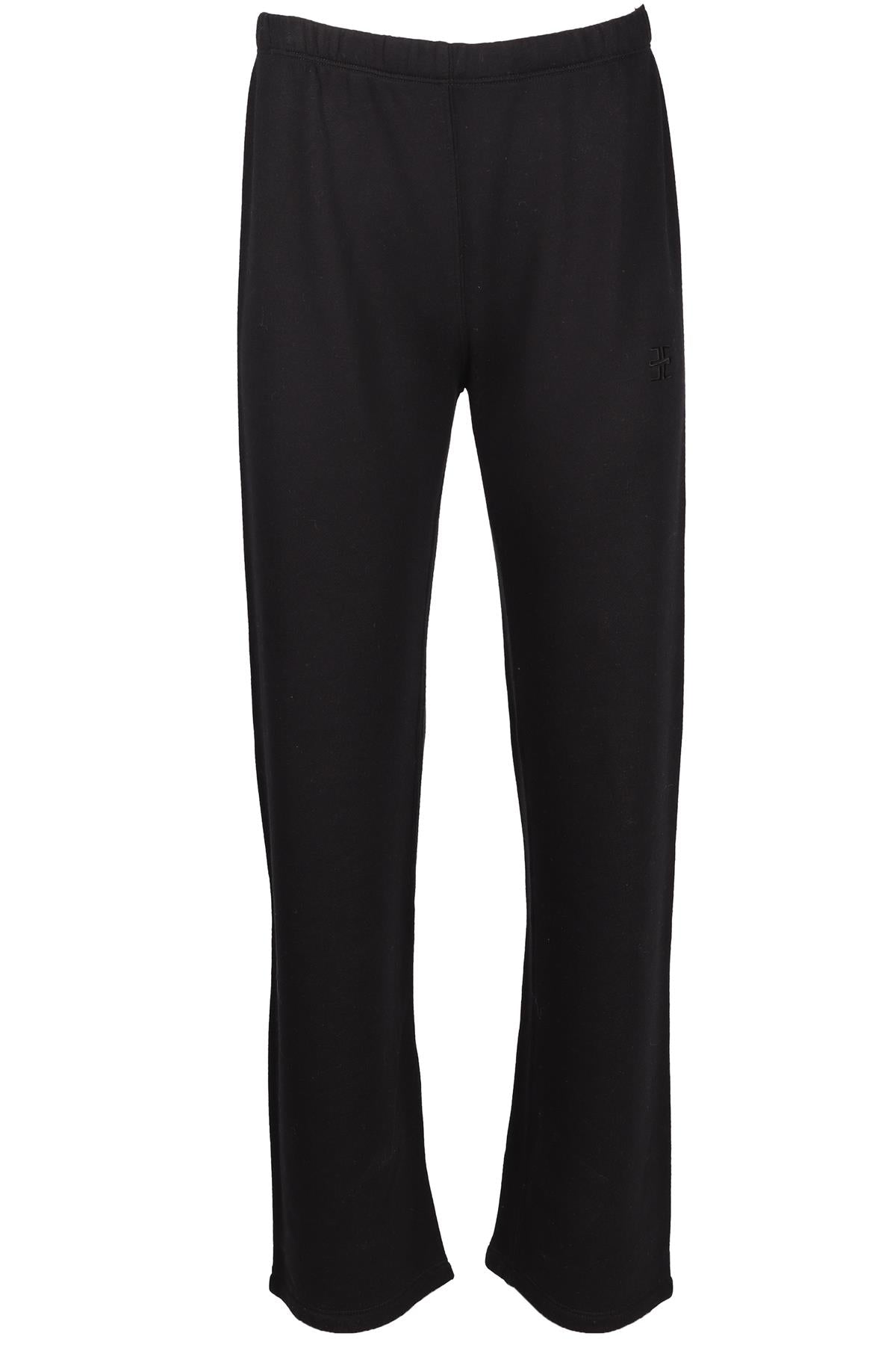 ÉTERNE BLACK COTTON BLEND STRAIGHT LEG PANTS SMALL