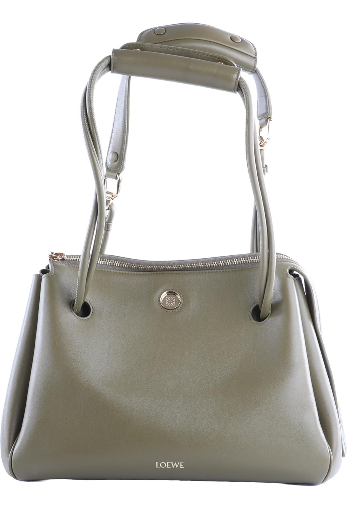 LOEWE GREEN MADRID MEDIUM LEATHER SHOULDER BAG