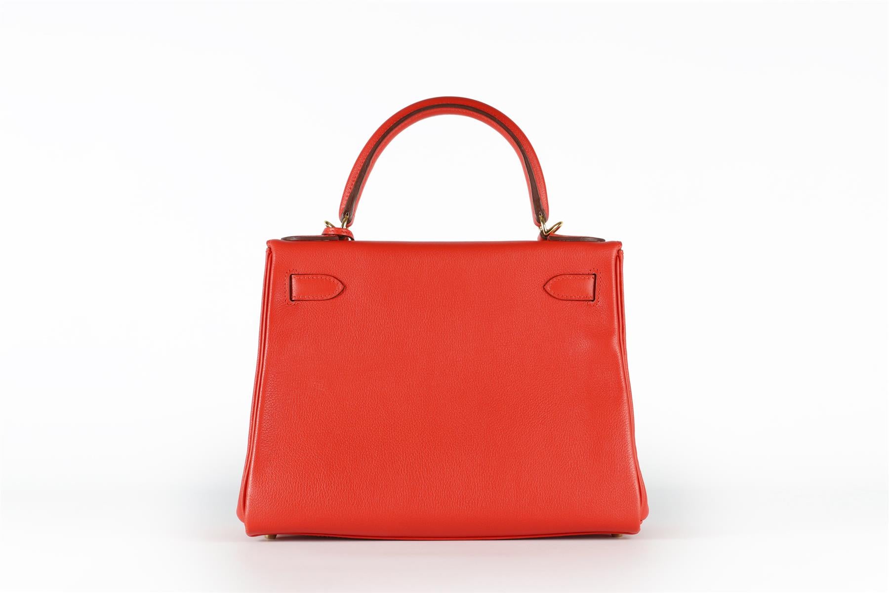 HERMÈS 2016 KELLY RETOURNE 28CM EVERGRAIN LEATHER BAG