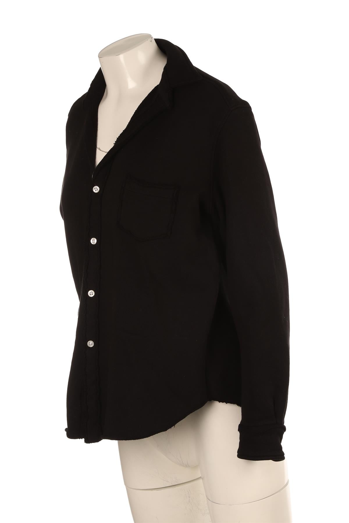FRANK & EILEEN BLACK COTTON SHIRT SMALL
