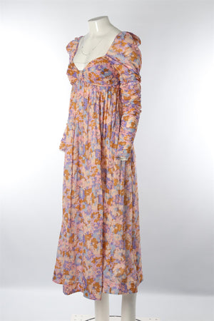 ZIMMERMANN MULTI COTTON MAXI DRESS UK 10