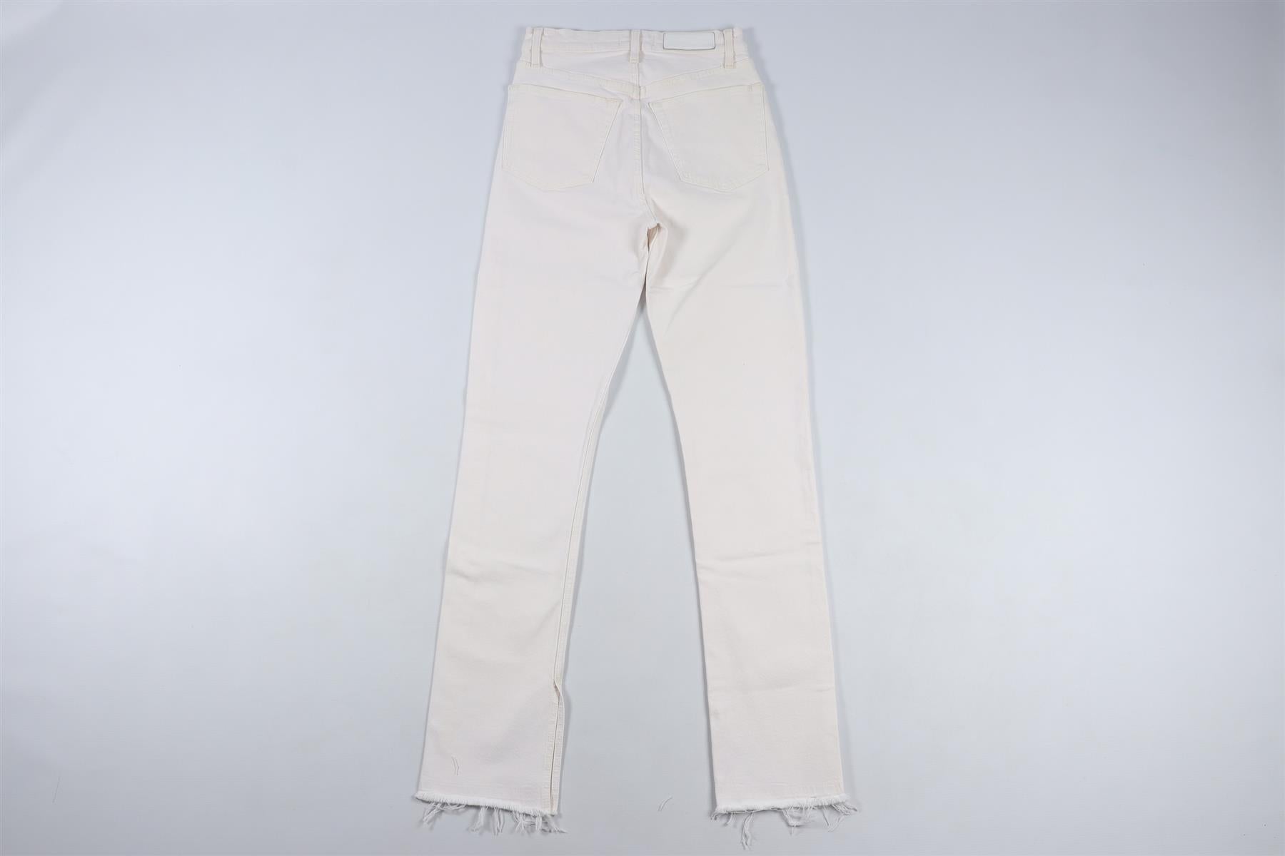 RE/DONE CREAM HIGH RISE STRAIGHT LEG JEANS W24 UK 6