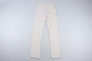 RE/DONE CREAM HIGH RISE STRAIGHT LEG JEANS W24 UK 6