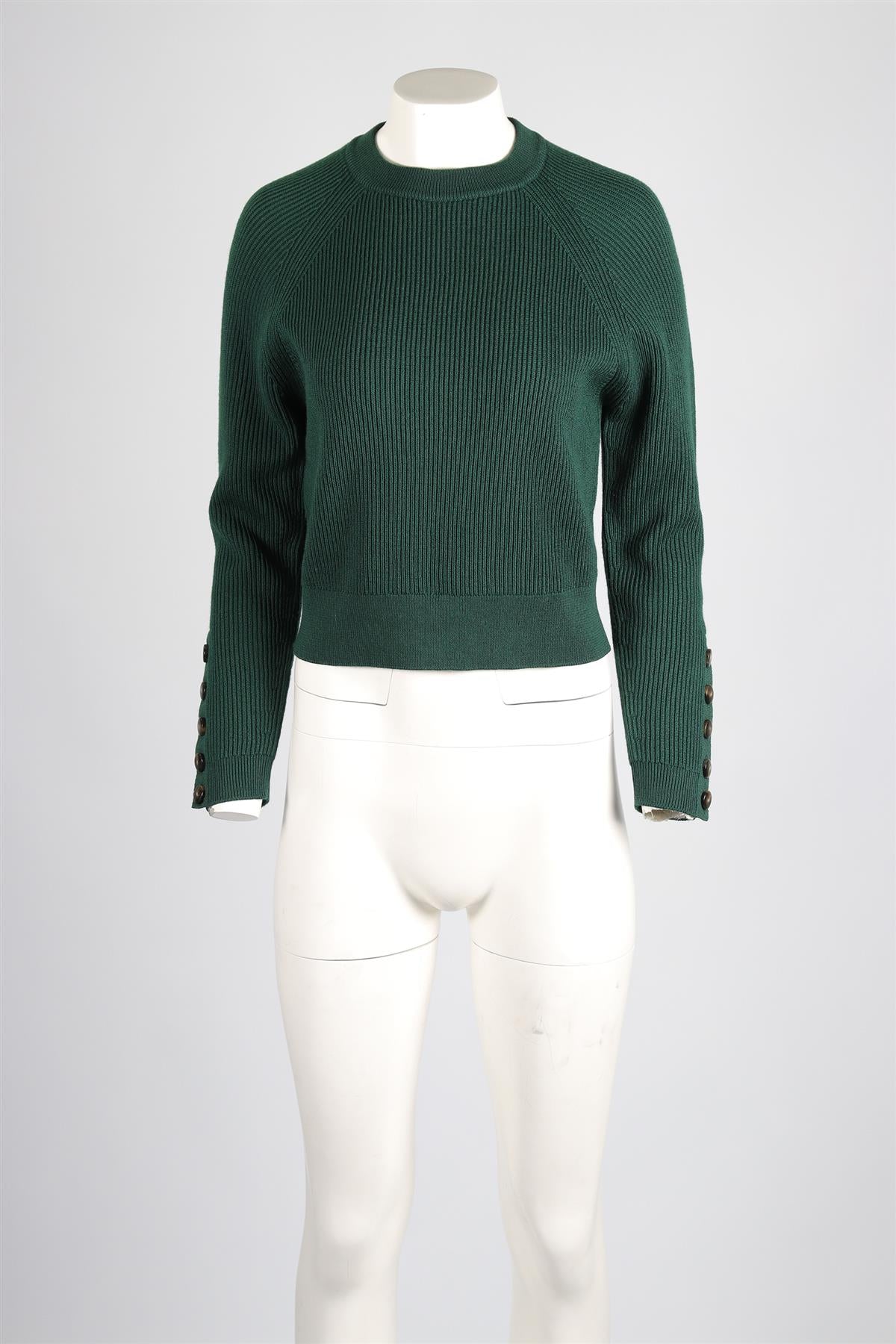 SEZANE GREEN WOOL SWEATER SMALL