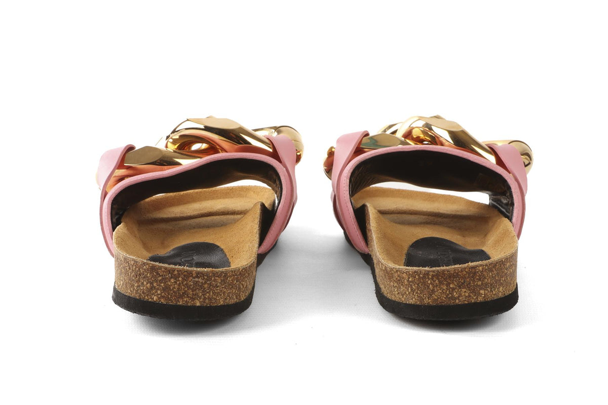 JW ANDERSON PINK LEATHER SLIDES EU 39 UK 6 US 9