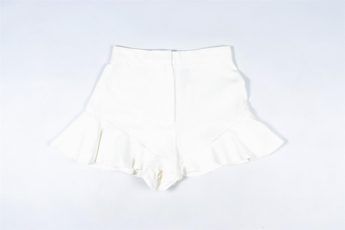 SANDRO WHITE LINEN SHORTS FR 36 UK 8