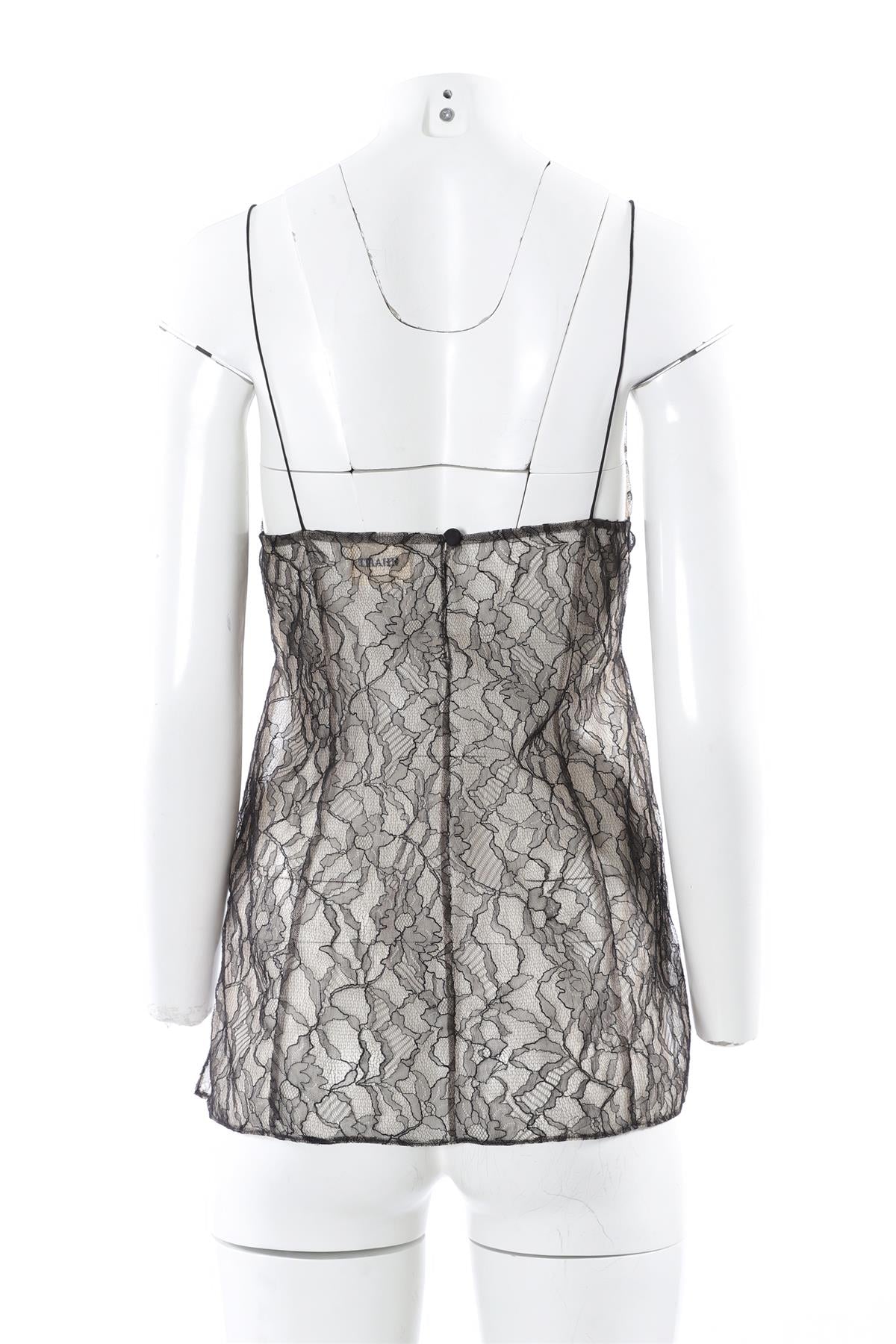 KHAITE BLACK LACE TOP US 4 UK 8