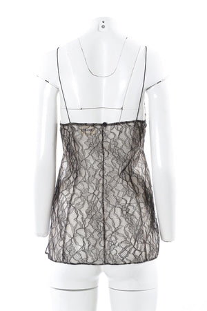 KHAITE BLACK LACE TOP US 4 UK 8