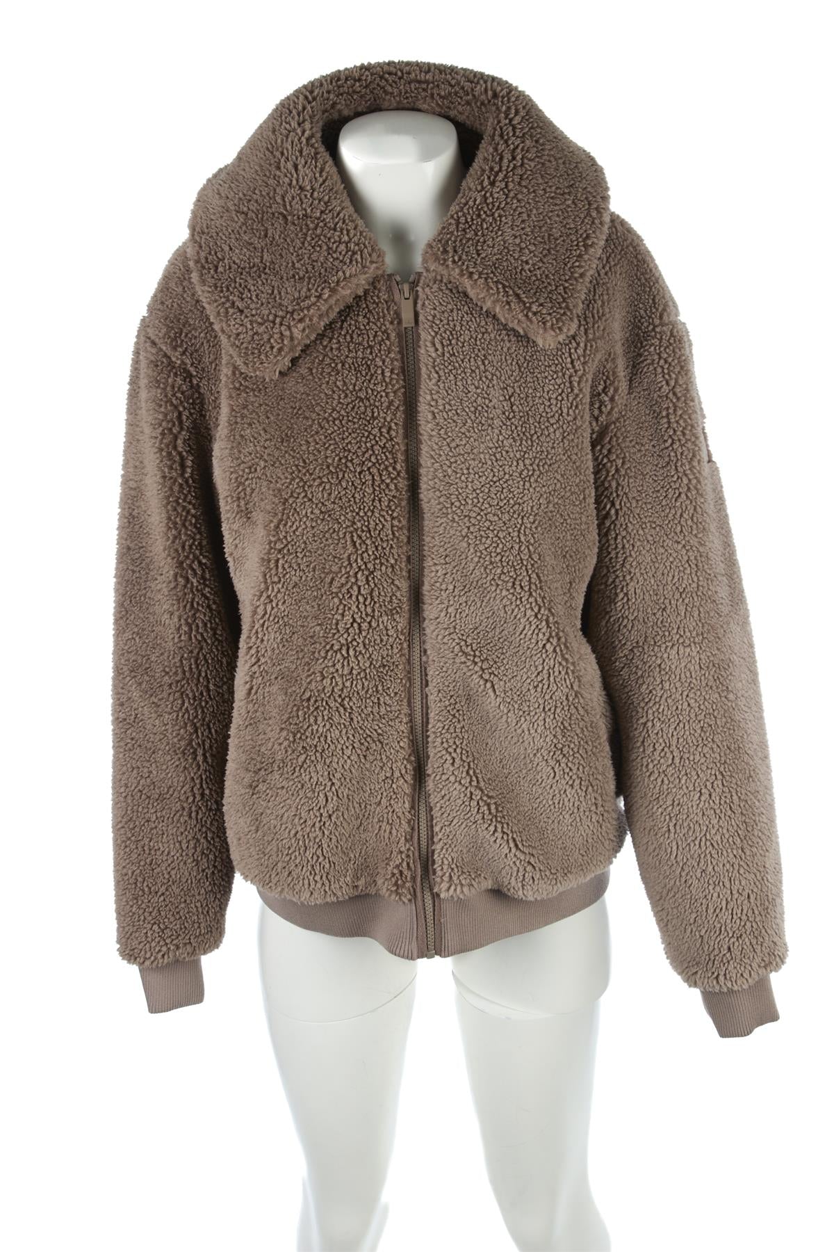 ALO YOGA TAUPE FLEECE JACKET MEDIUM