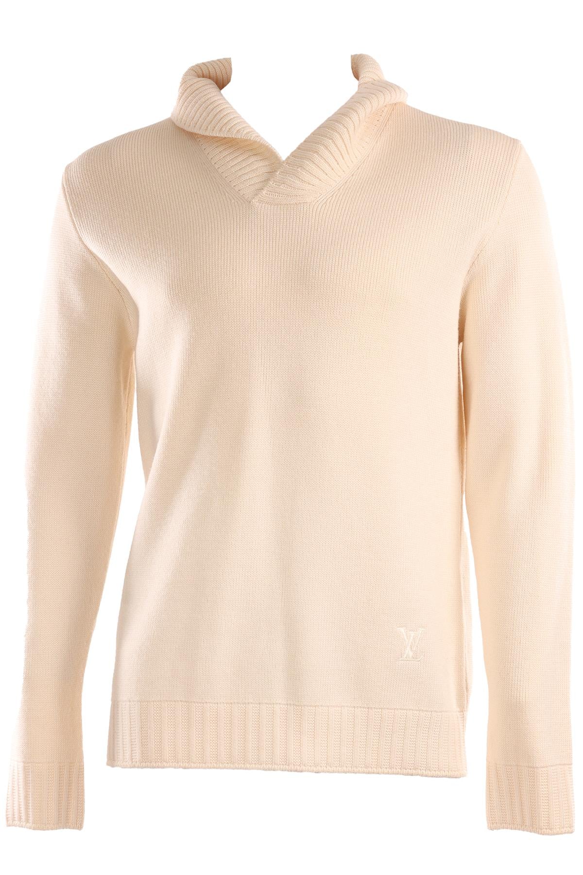 LOUIS VUITTON CREAM MEN'S WOOL SWEATER MEDIUM