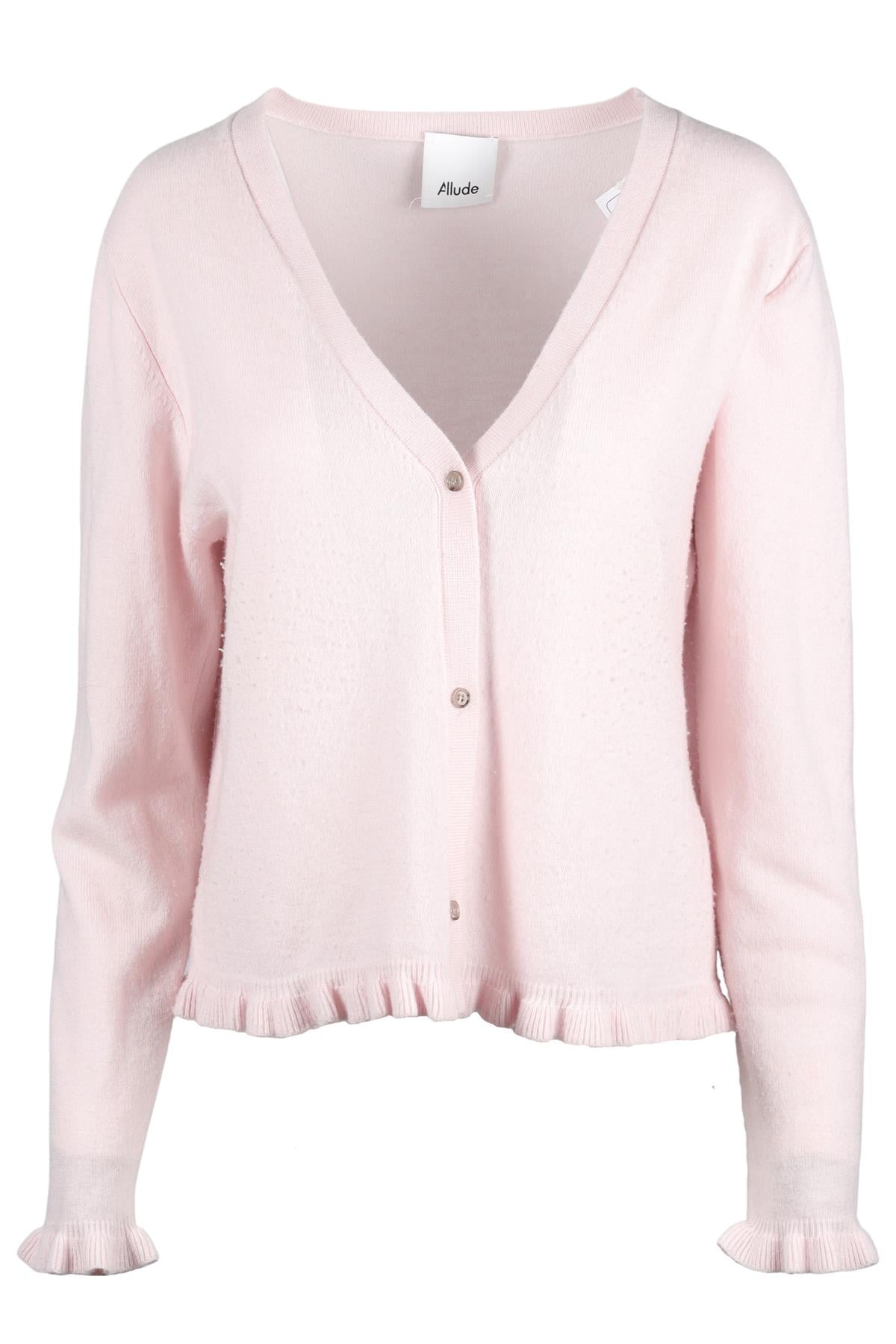 Allude Pink Cashmere Cardigan LARGE