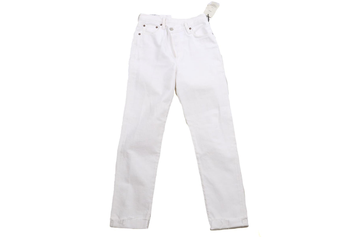 AGOLDE WHITE HIGH RISE STRAIGHT LEG JEANS W25 UK 6-8