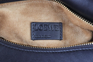 LOEWE BLACK PUZZLE SMALL LEATHER TOTE BAG
