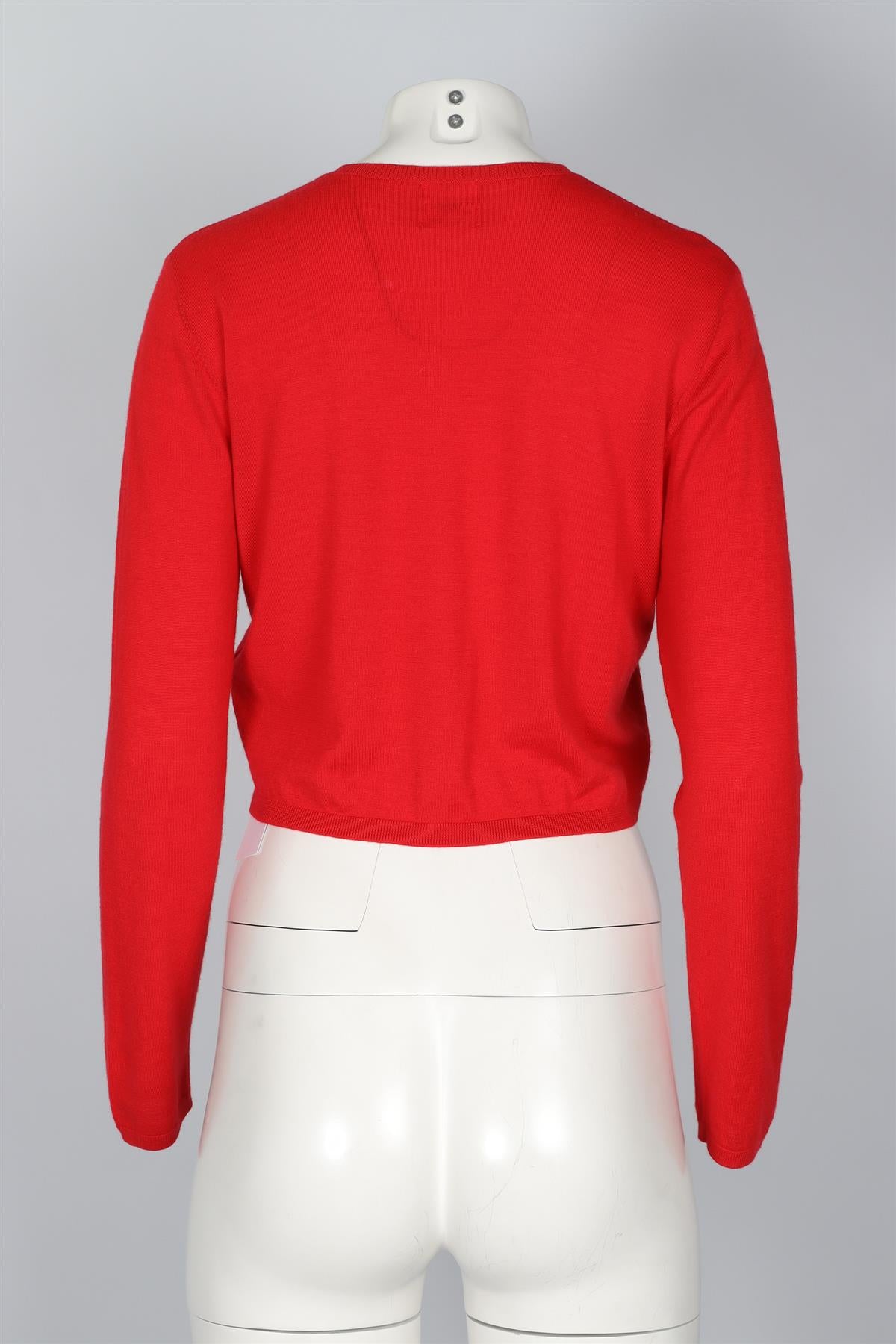 LESET RED WOOL CARDIGAN XSMALL