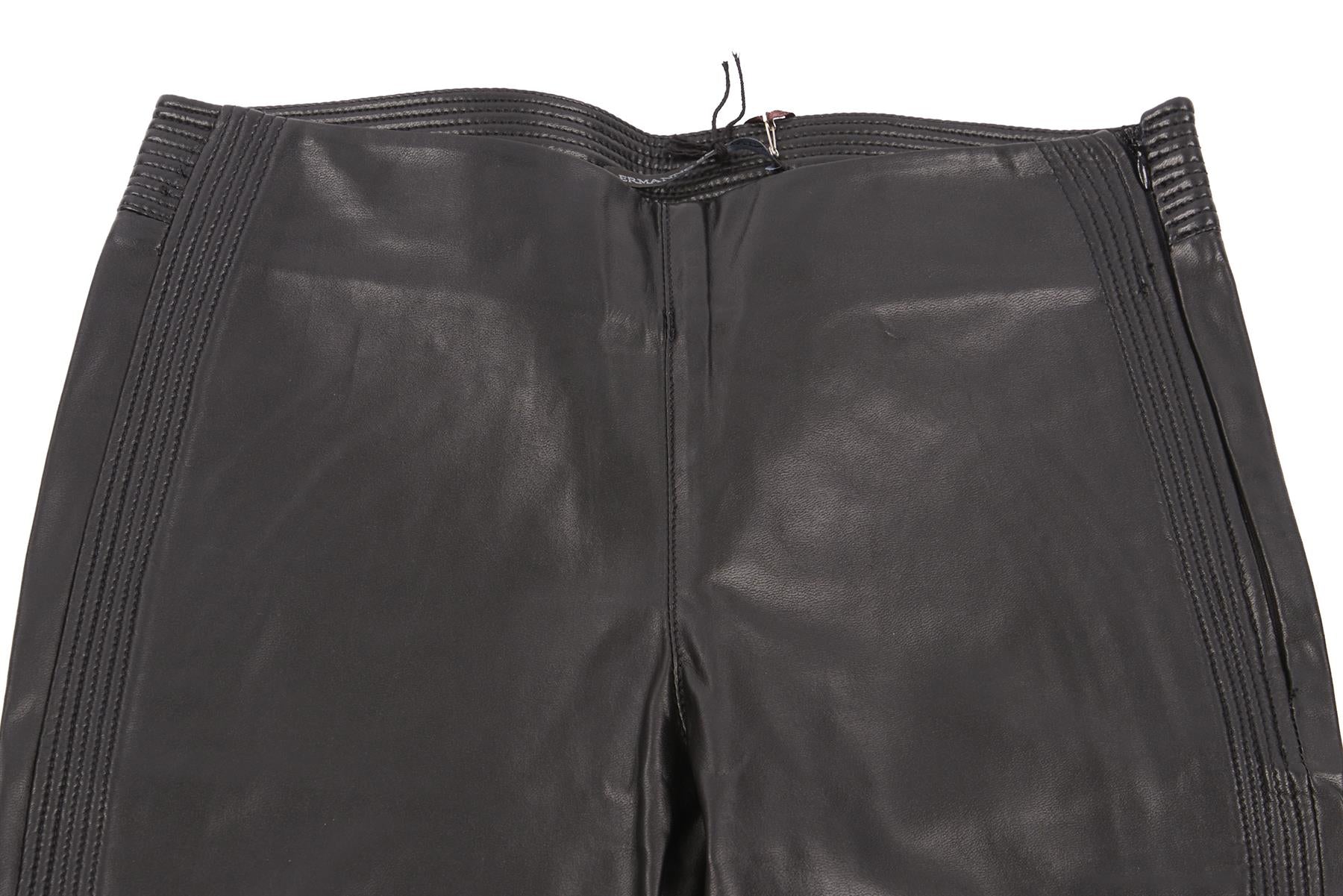 ERMANNO SCERVINO BLACK FAUX LEATHER SKINNY PANTS IT 38 UK 6