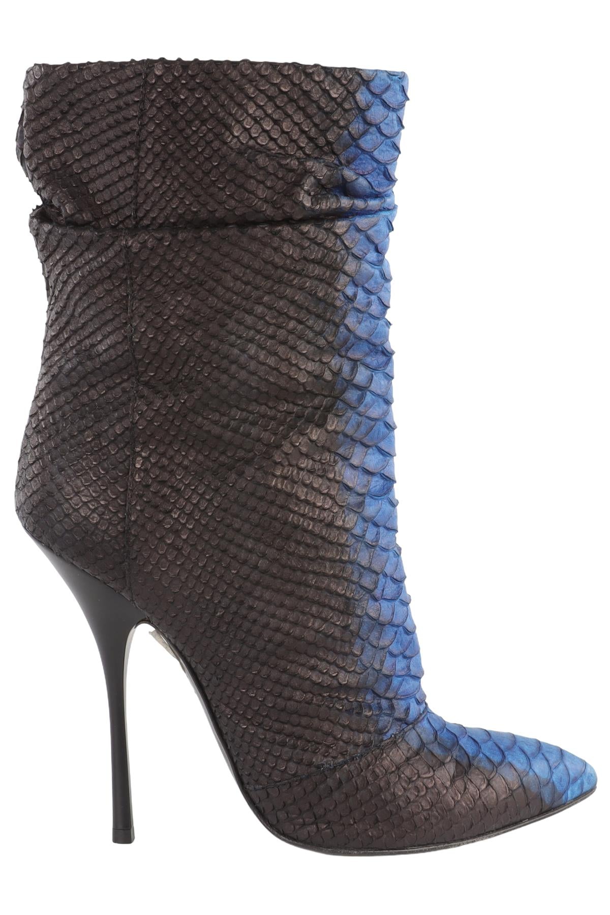GIUSEPPE ZANOTTI BLUE PYTHON ANKLE BOOTS
