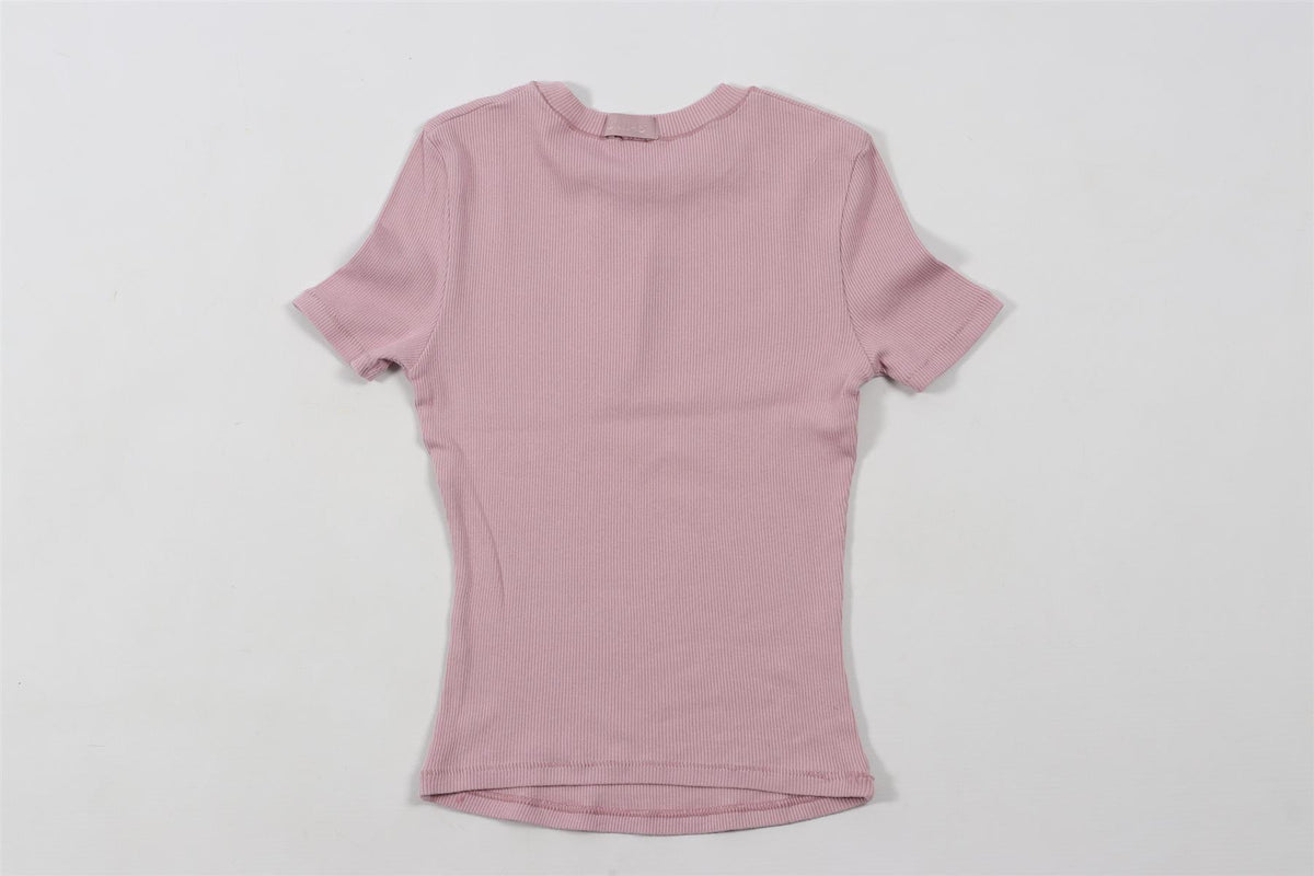 SKIMS PINK COTTON T-SHIRT XXSMALL