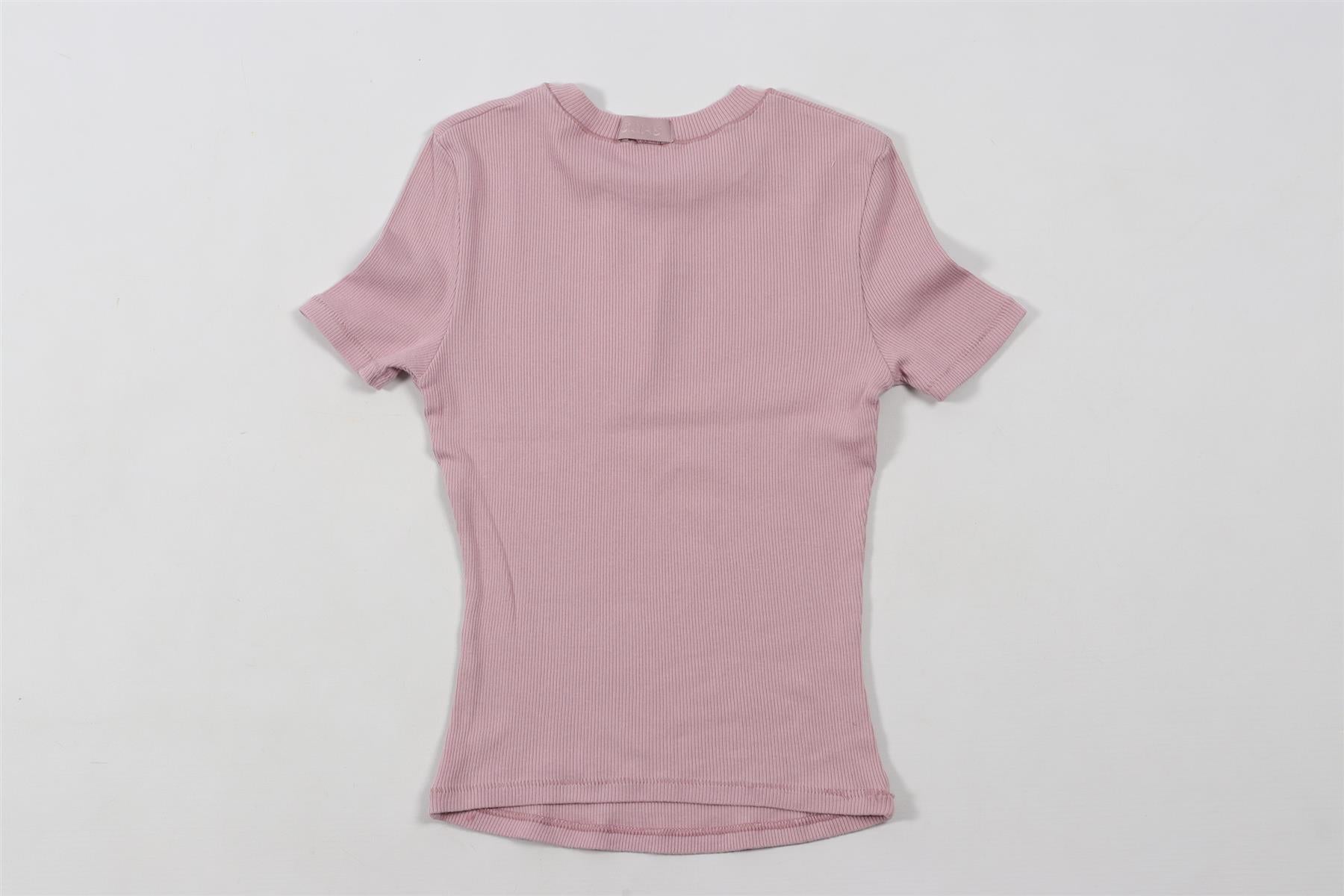 SKIMS PINK COTTON T-SHIRT XXSMALL
