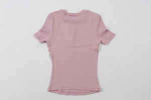 SKIMS PINK COTTON T-SHIRT XXSMALL