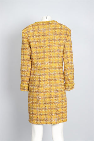 CHANEL YELLOW 2024 TWEED COAT FR 46 UK 18