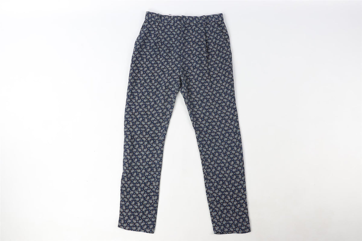 JOSEPH BLUE SILK STRAIGHT LEG PANTS FR 34 UK 6