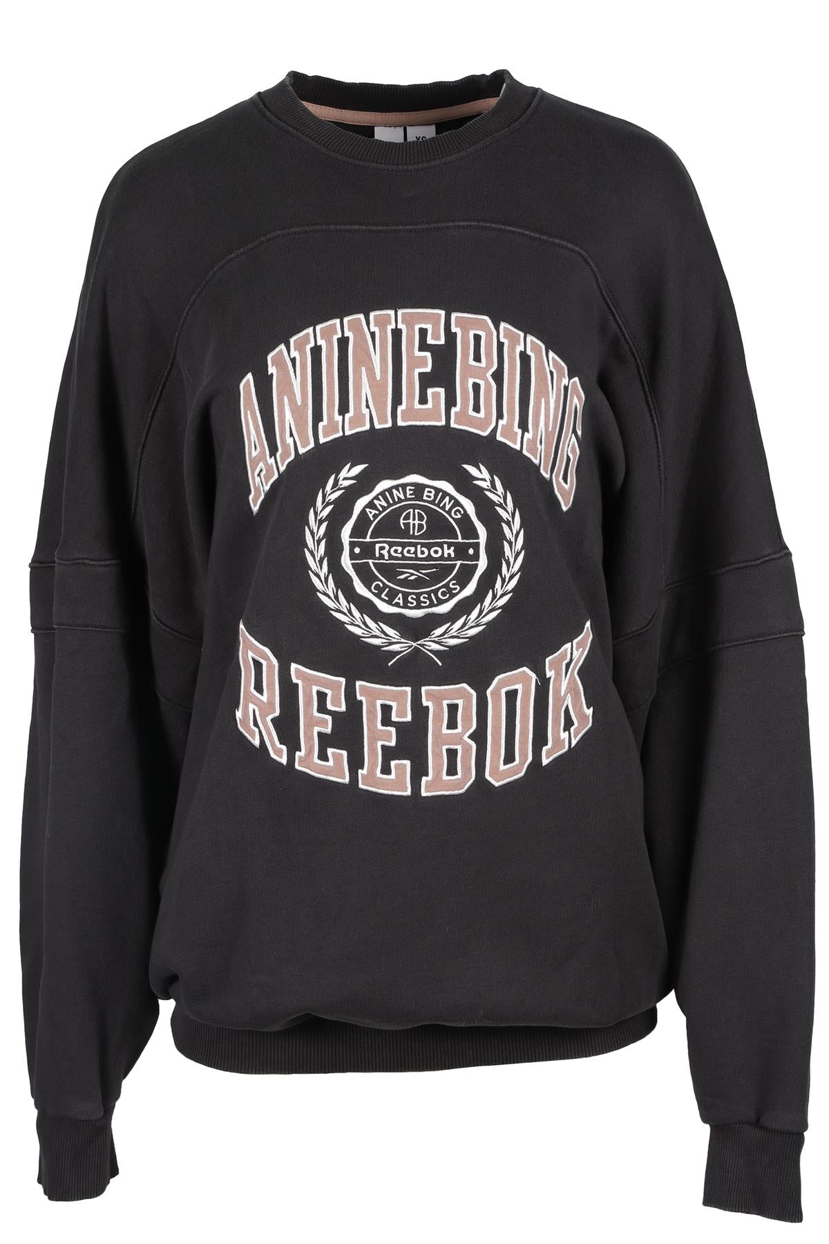 ANINE BING + REEBOK BLACK COTTON SWEATSHIRT XSMALL
