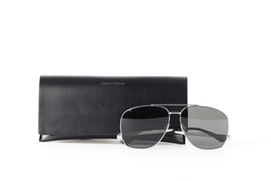 SAINT LAURENT SILVER METAL FRAME SUNGLASSES