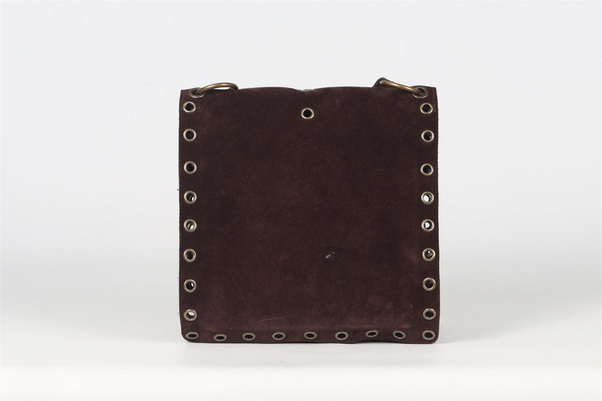 DOLCE & GABBANA FRINGED SUEDE SHOULDER BAG