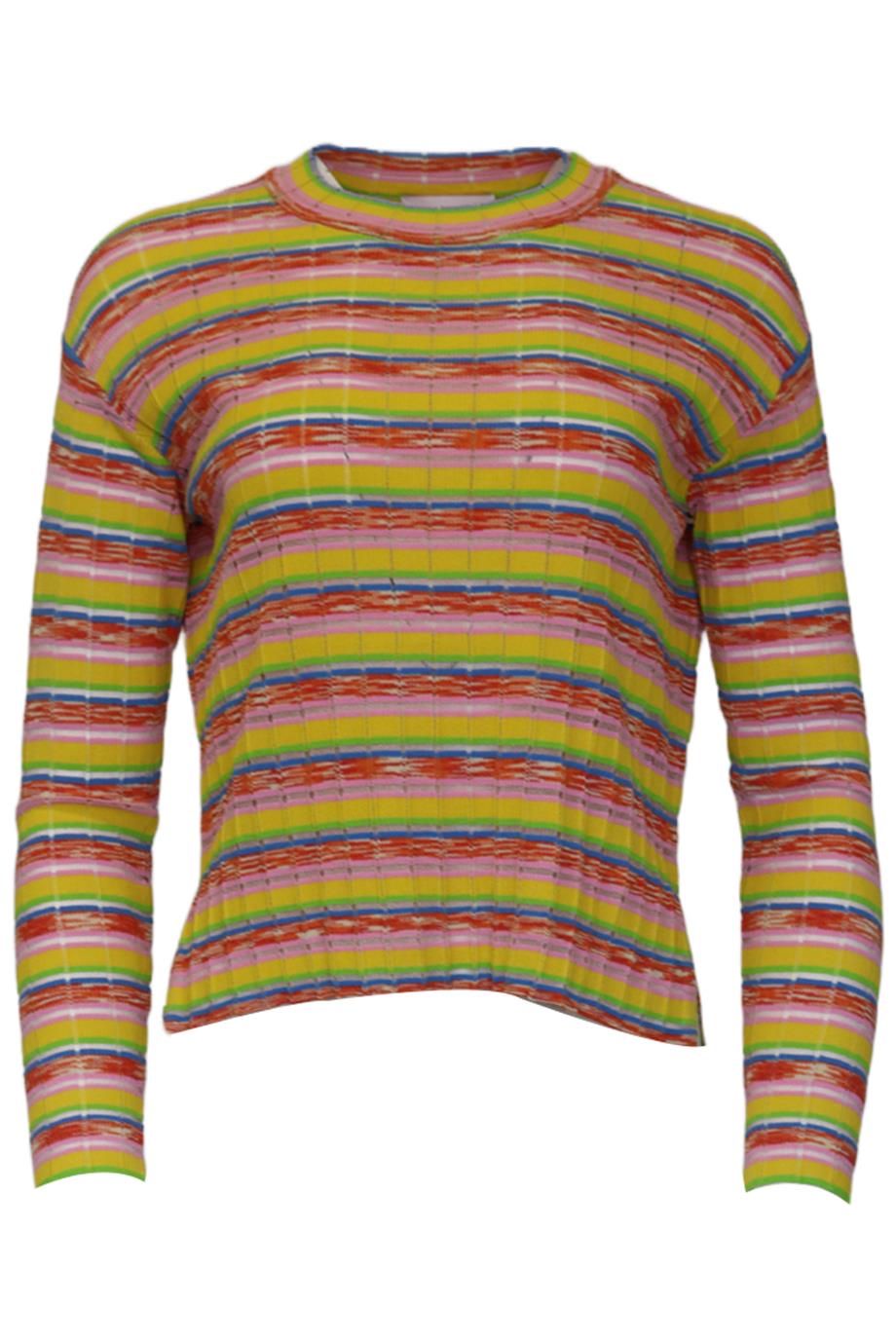 SOLID AND STRIPED STRIPED KNIT TOP XSMALL