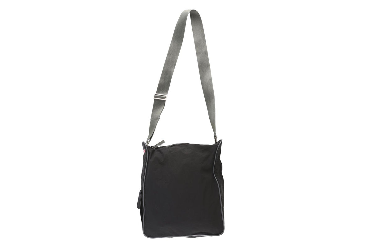 PRADA BLACK LINEA ROSSA NYLON CROSSBODY BAG
