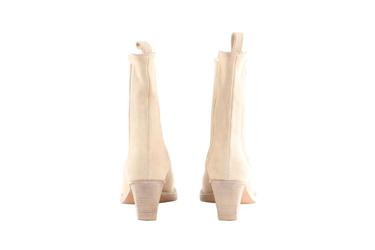 PARIS TEXAS CREAM SUEDE ANKLE BOOTS EU 38