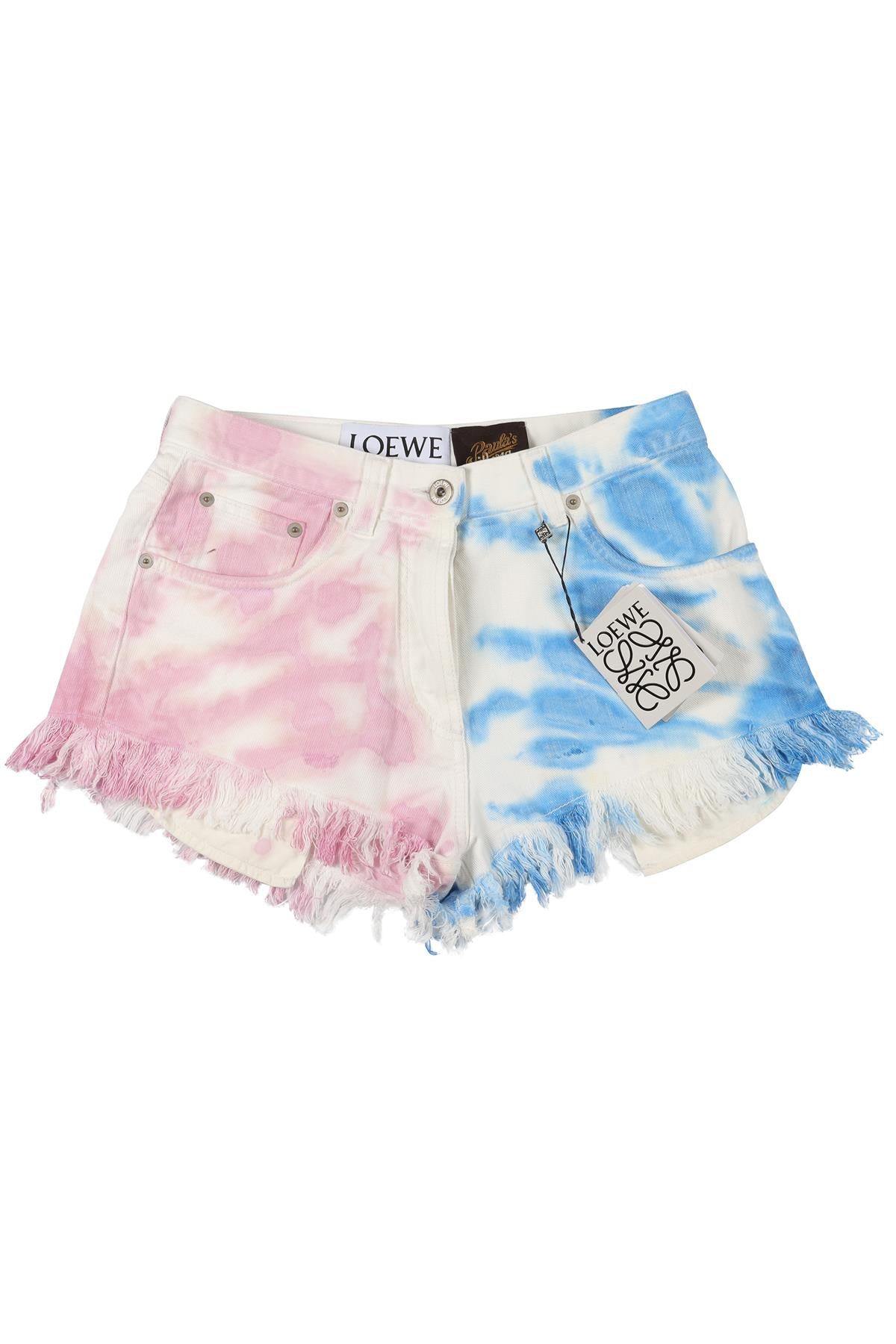 LOEWE + PAULA'S IBIZA MULTI HIGH RISE DENIM SHORTS FR 36 UK 8