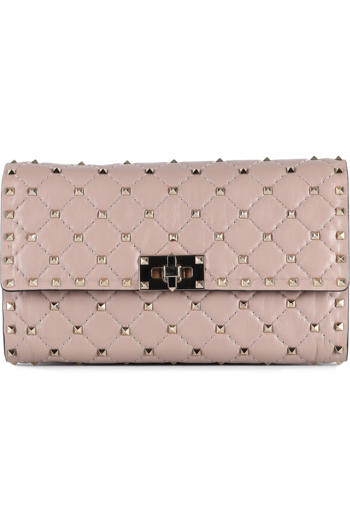 VALENTINO GARAVANI PINK ROCKSTUD LEATHER SHOULDER BAG