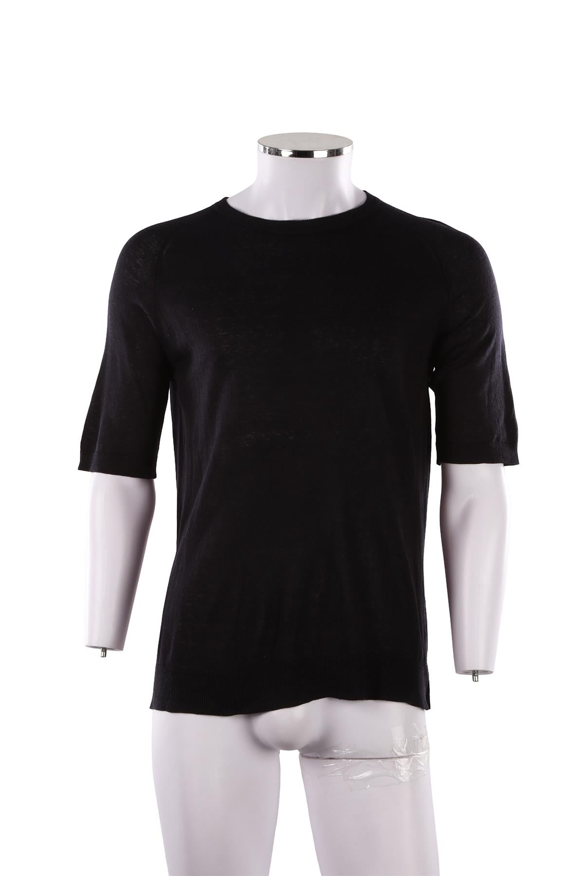 NAVY MEN'S SILK T-SHIRT