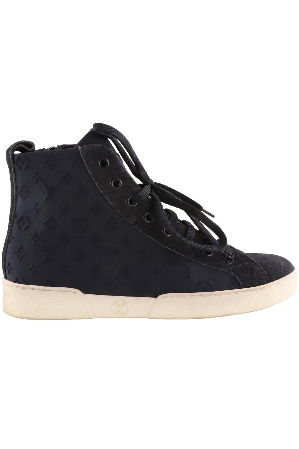 LOUIS VUITTON NAVY MONOGRAM NEOPRENE SNEAKERS EU 35.5 UK 2.5 US 5.5