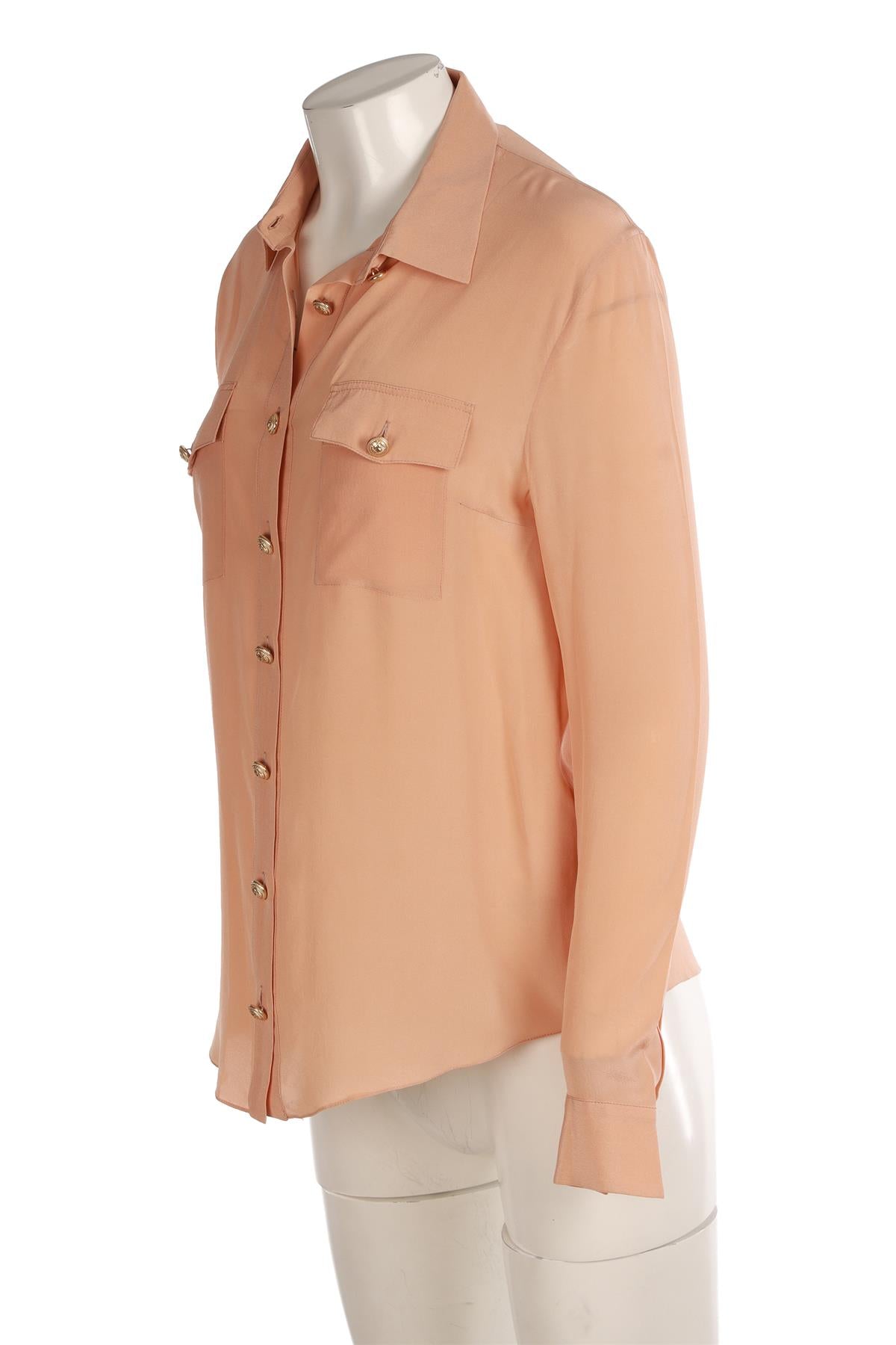 BALMAIN NUDE SILK SHIRT FR 42 UK 14