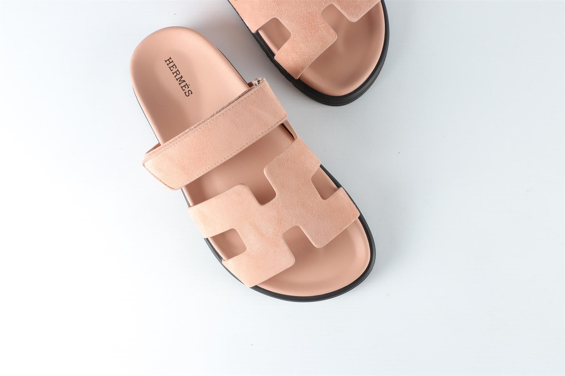 HERMÈS PINK CHYPRE SUEDE SANDALS EU 36 UK 3 US 6