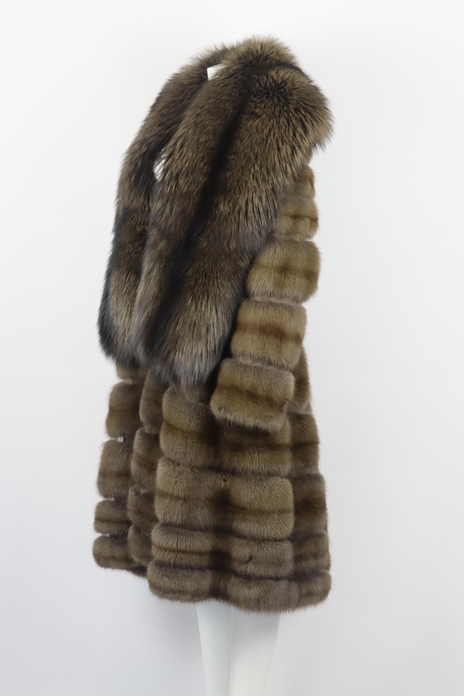 DENNIS BASSO SABLE FUR COAT XLARGE