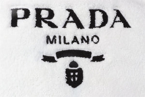 PRADA WHITE TERRY CLOTH TOTE BAG