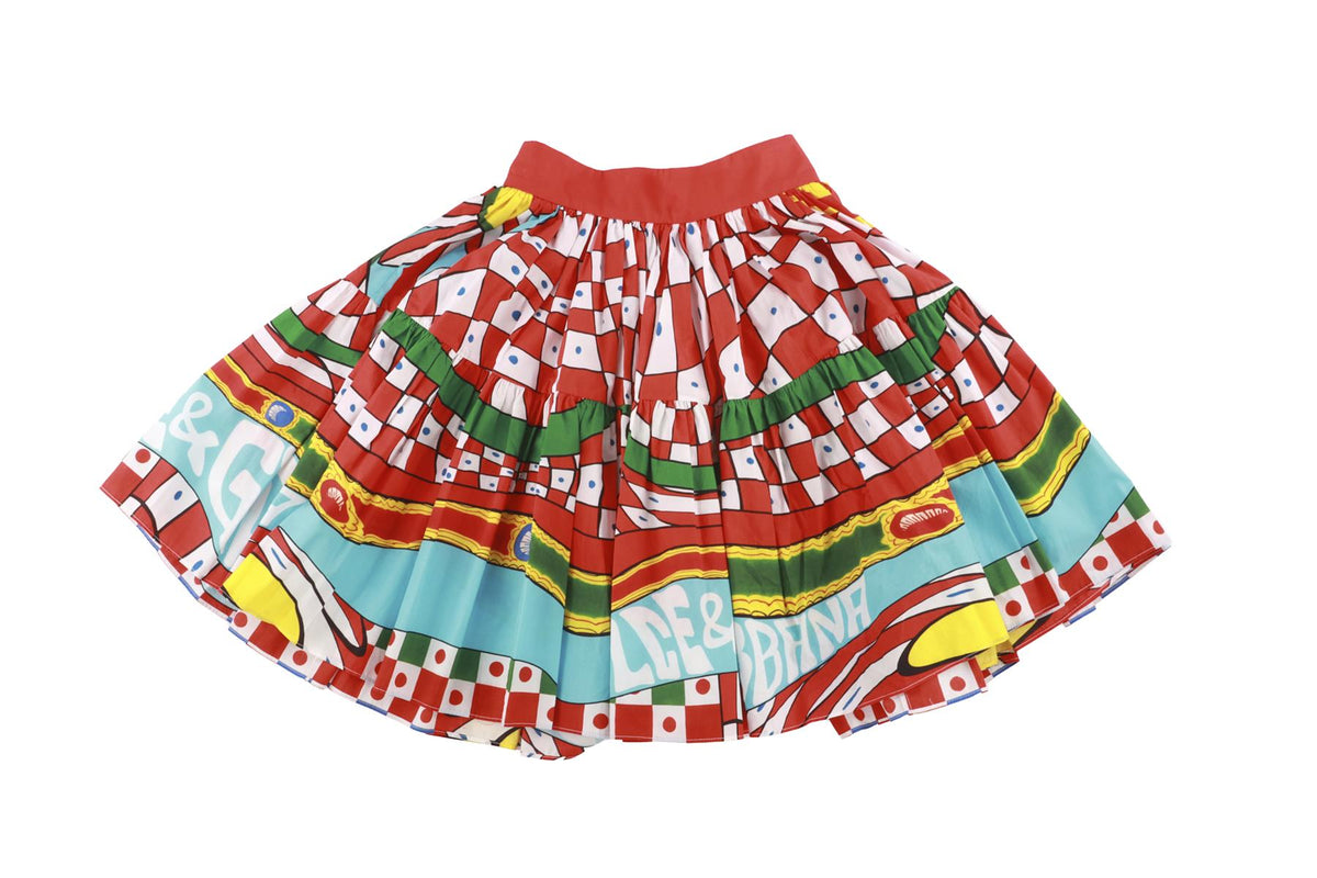 DOLCE & GABBANA MULTI COTTON MINI SKIRT IT 38 UK 6
