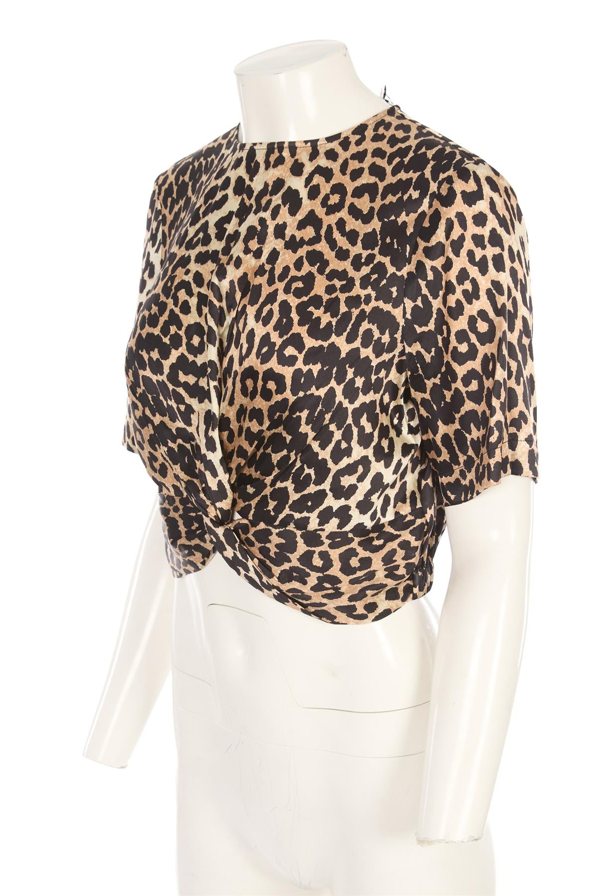 GANNI BROWN SILK TOP DE 40 UK 12