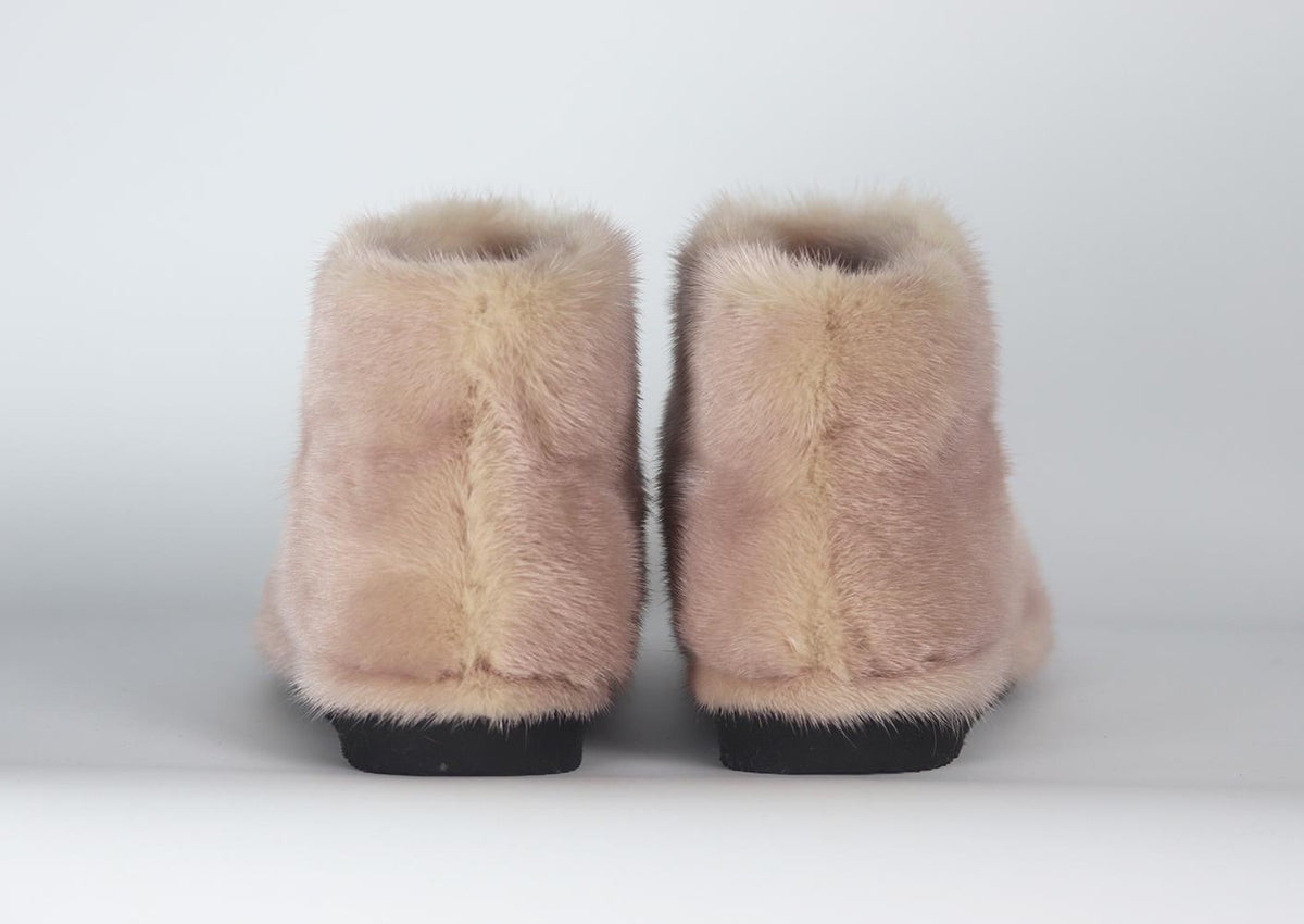 VIZALI SHEARLING LINED MINK FUR ANKLE BOOTS EU 39 UK 6 US 9