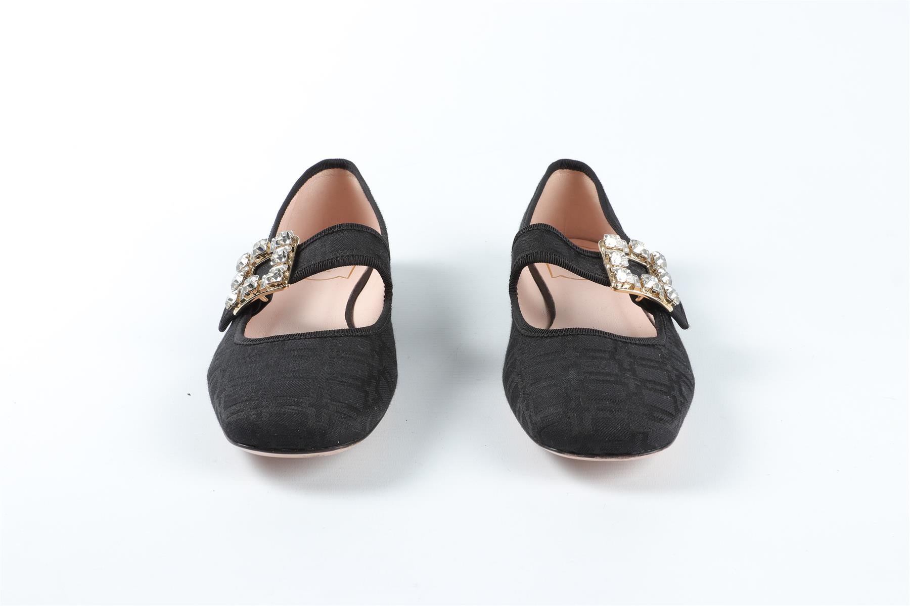 ROGER VIVIER BLACK FABRIC BALLET FLATS EU 38 UK 5 US 8