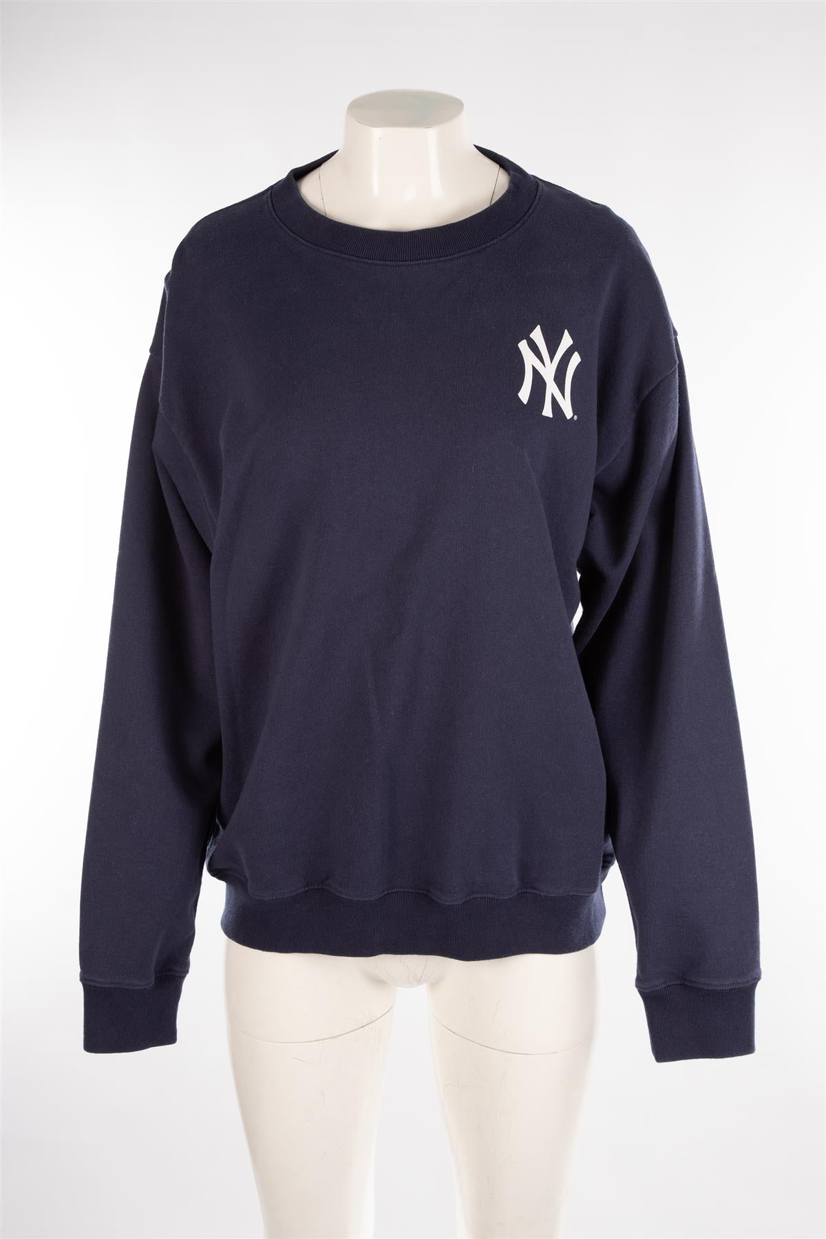 SPORTY & RICH + YANKEES NAVY COTTON SWEATSHIRT MEDIUM