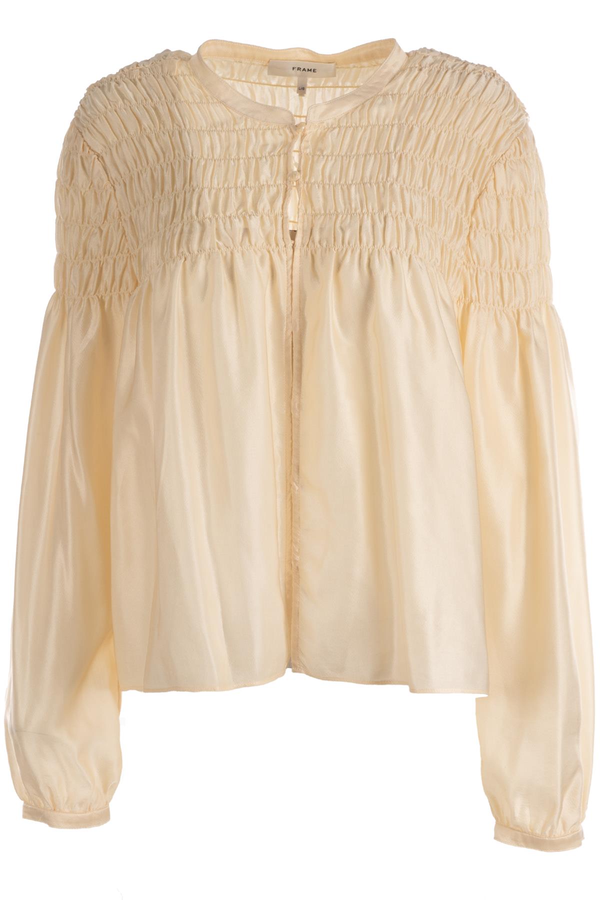 FRAME CREAM SILK SHIRT LARGE